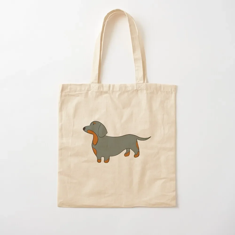 

Blue and tan dachshund weenie dog sticker Tote Bag custom canvas bag Shopper bag