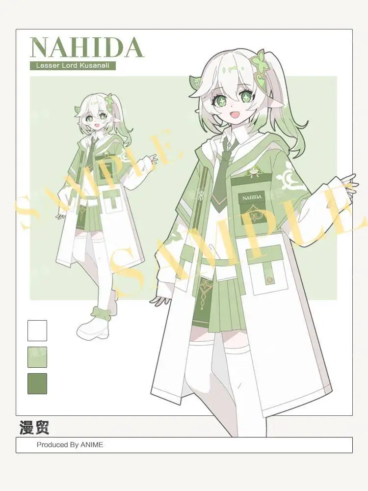 

New Game Grass God Daily Wear Genshin Impact Nahida Genshin Impact Trench Coat Hoodie Jk Skirt Fiesta Carnival Halloween Cosplay