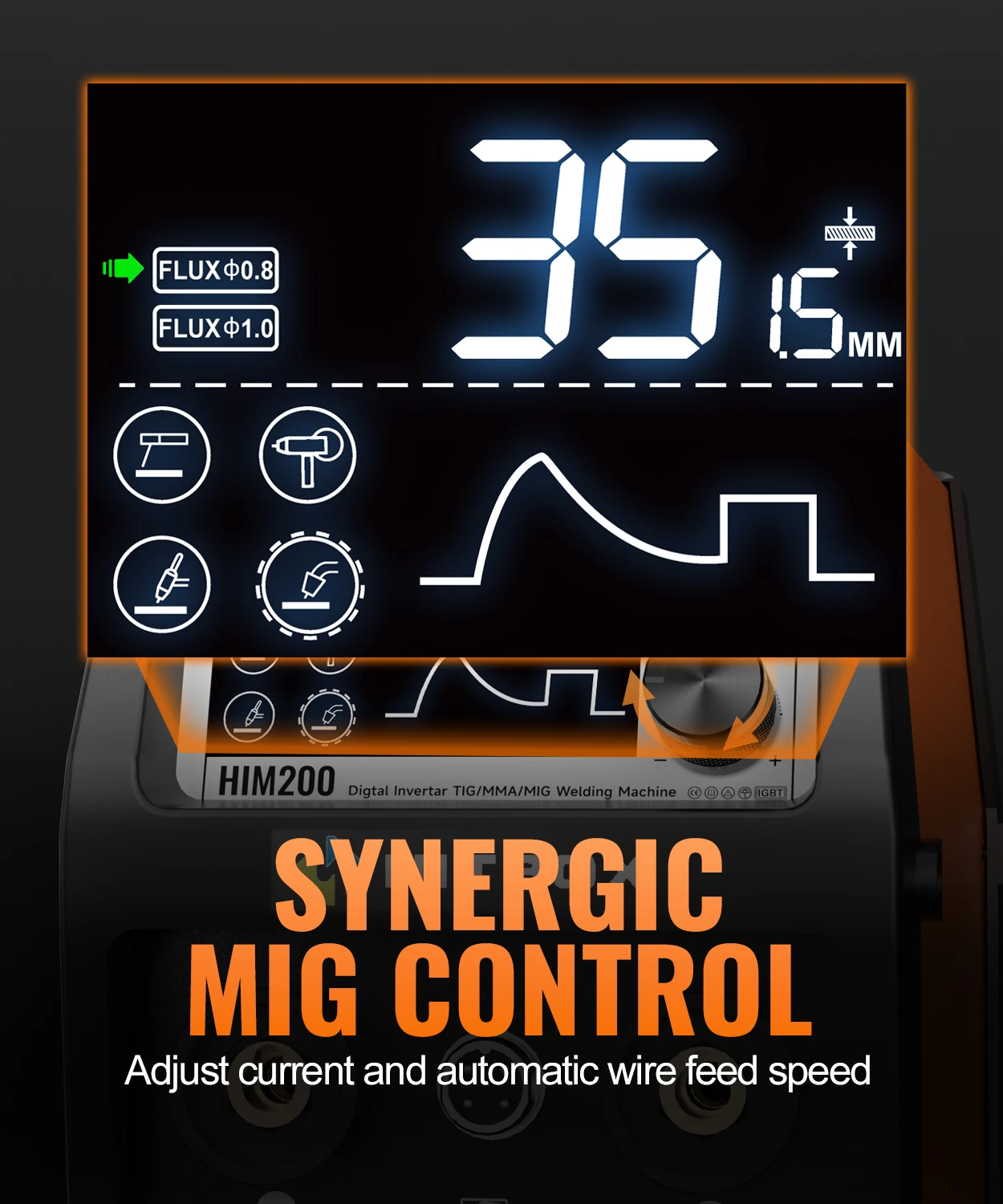 HITBOX MIG/MMA Lift TIG Lasser 3 in1 MIG Gasloze Lasmachine Gas Afgeschermd HIM200 Enkele Spanning 110/220V