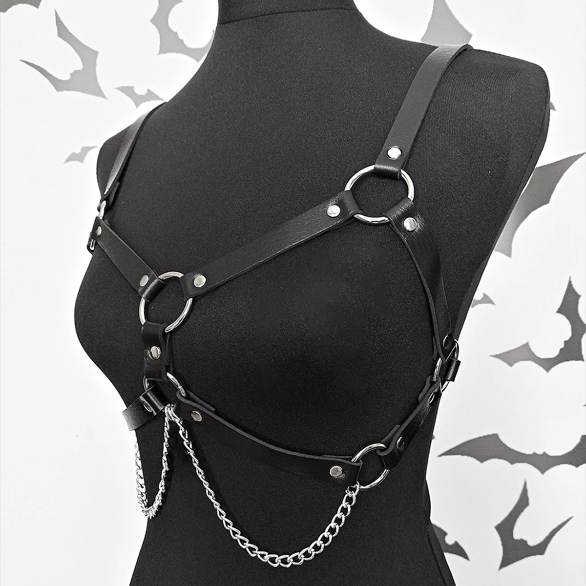 Women Fashion Chain Belt Leather Waist Belt Chest Harness Belt Corset Bondage Lingerie Punk Gothic Waistband Clothing Accessorie