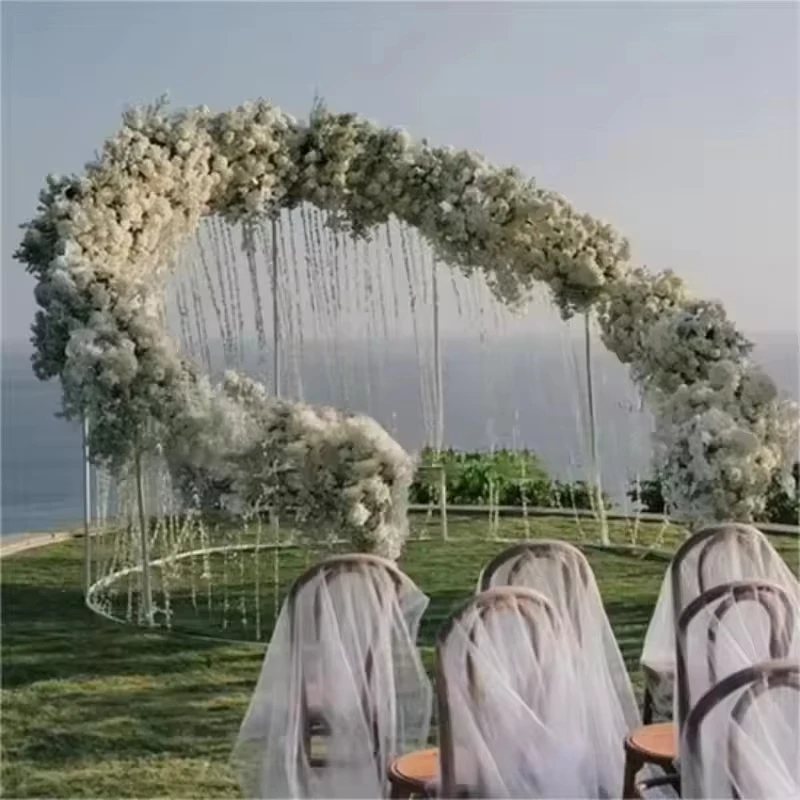 Hochzeitsdekorationen, gebogener Hintergrund, gewölbter Blumenhintergrund, Metallständer für Hochzeitshintergrund – Detail 5