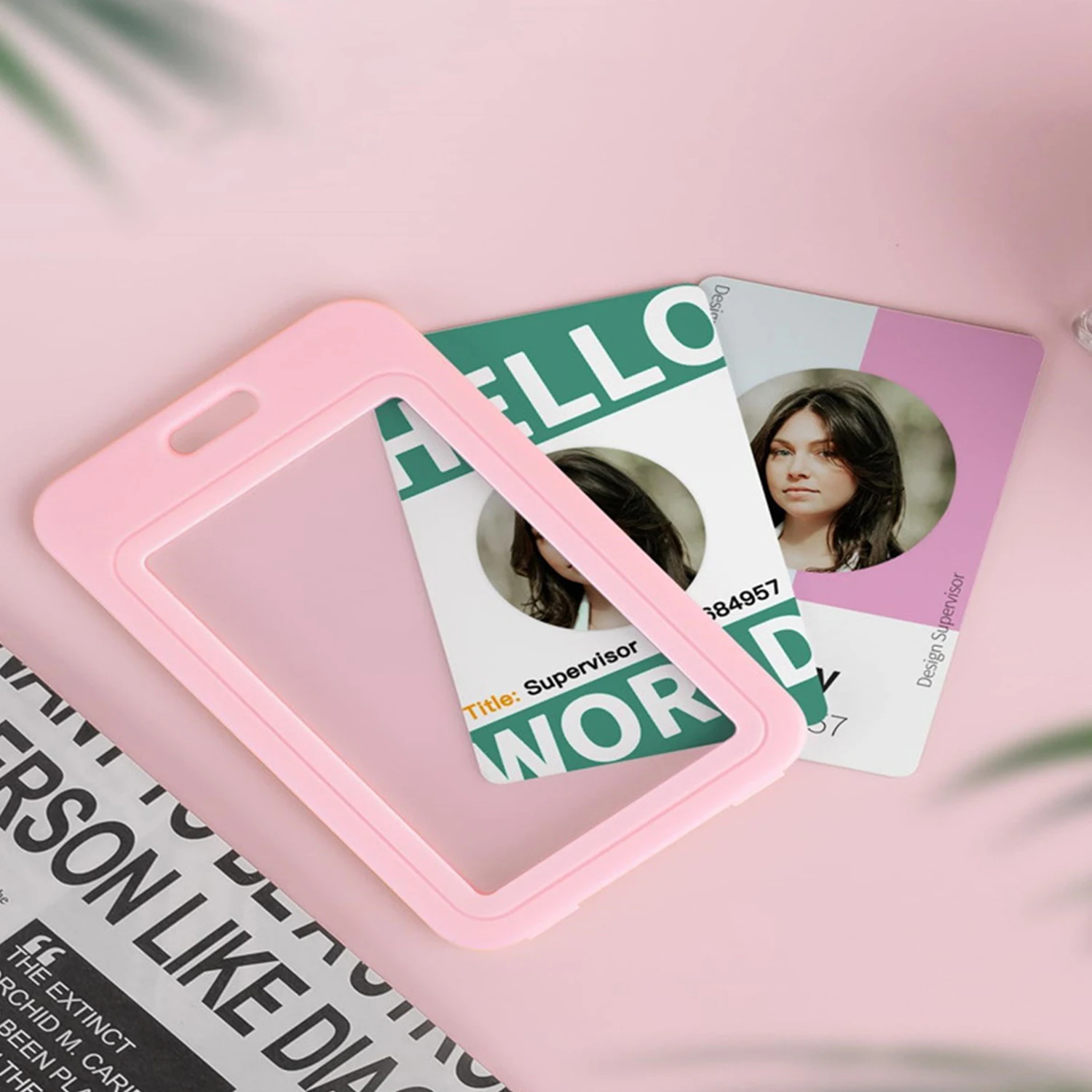 Color Plastic Transparent Card Work Card Set Double-Sided Transparent Badge Can Bring Lanyard Work Card Student School Card