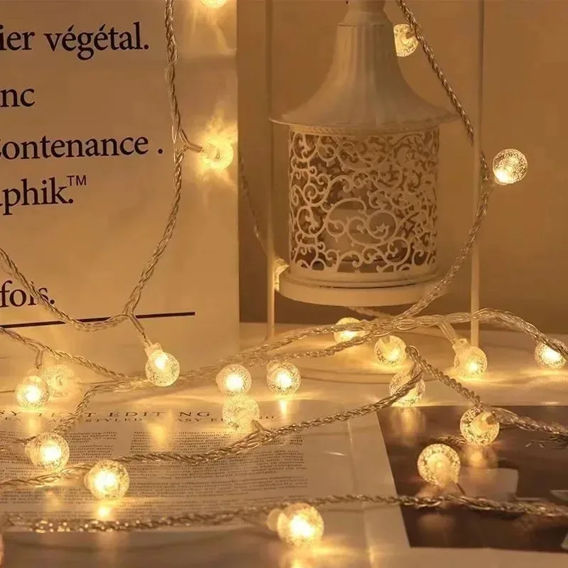 3M 2025 عيد الميلاد الديكور للمنزل أضواء عيد الميلاد ندفة الثلج سلسلة أضواء الجنية LED مصباح السنة الجديدة 2026 شجرة حديقة