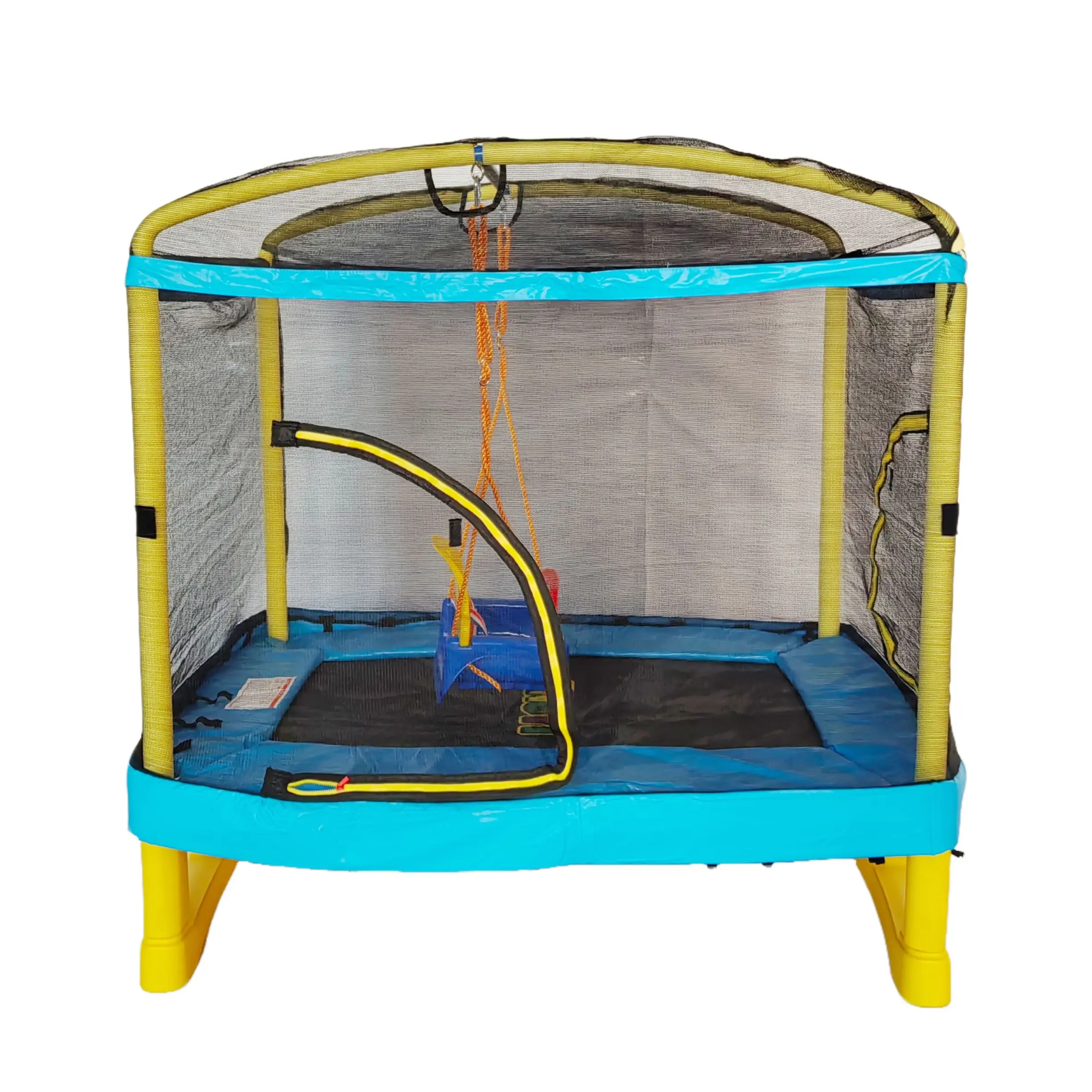 

6.5ft Kids Trampoline Integrated Swing & Safety Net Backyard Family Play Center 2026