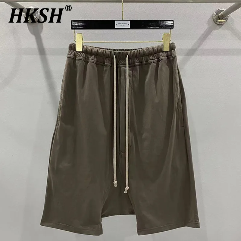 

HKSH Summer New Men's Tide Y2K Original Design High Street cotton Fashion Punk Dark Casual Loose Cropped Pants Shorts Ins HK5611