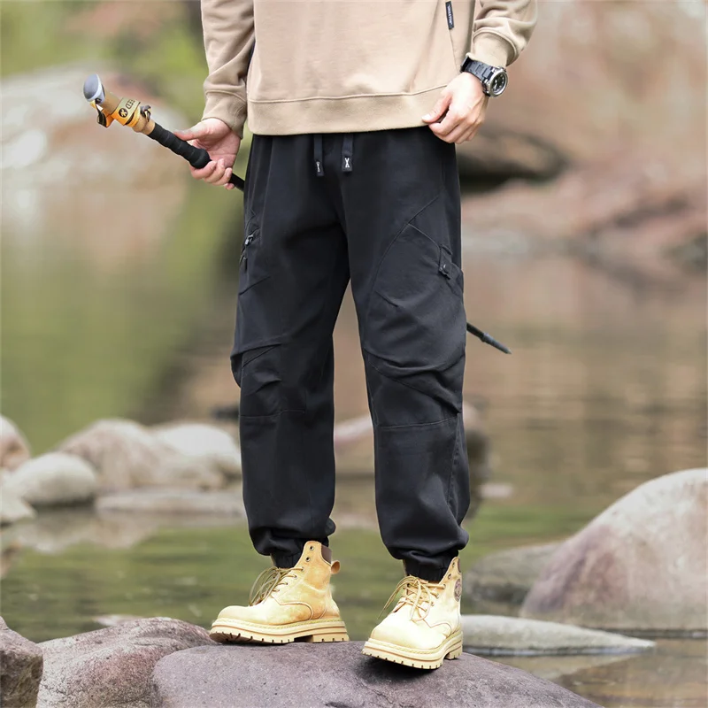 Autumn Loose Cargo Pants Men's Outdoor Sports Japanese Trendy Multi-Pocket Outdoor Casual Versatile Ankle-Banded Pants Children