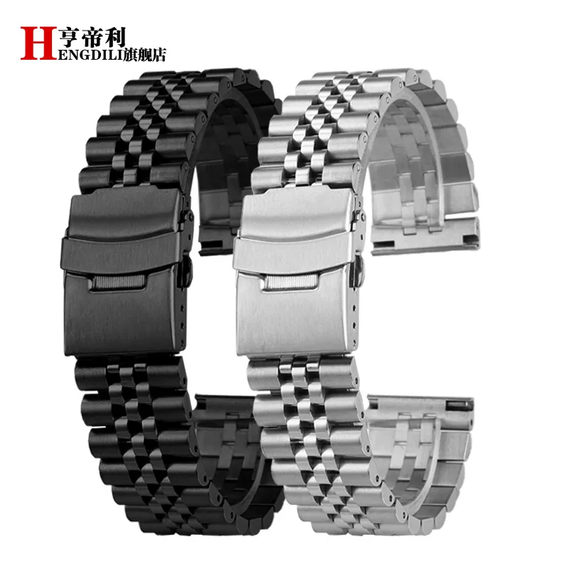 18 19 متر 20 مللي متر 22 مللي متر الإفراج السريع الرجال استبدال حزام الساعات ل Seiko NO 5 Skx007 Skx009 تيسو الصلبة المعادن الفولاذ المقاوم للصدأ حزام ساعة اليد