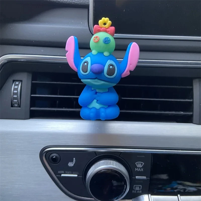 Disney Stitch Spiderman Anime figure Car Perfume holder Car Decorate Cartoon Car Perfume Clip Fragrance DiffuserI kid toy gifts