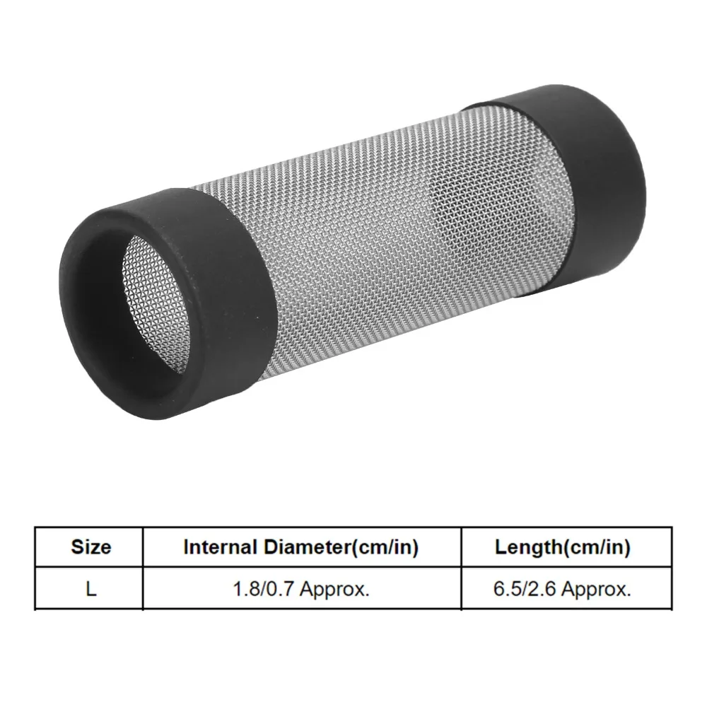 Stainless Steel Aquarium Filter Cover Inflow Guard Metal Mesh Fish Intake Strainer Internal Diameter 18mm Mesh Net