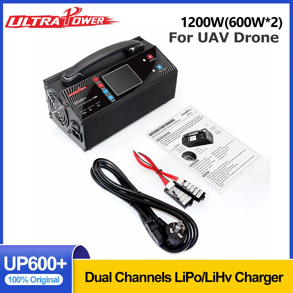 ULTRAPOWER UP600+ Dual Channels LiPo/LiHV Charger AC 110V/220V 600Wx2 25A 2-6S Battery Drone Charger