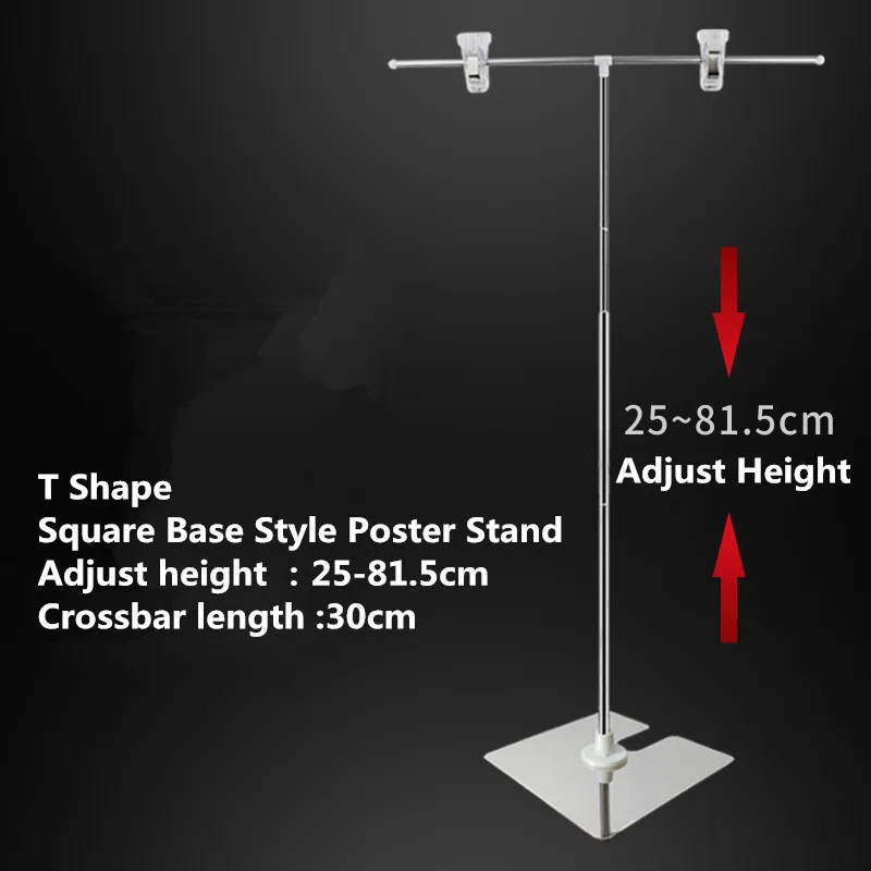 Imagem -06 - Altura Ajustável Metal Publicidade Cartaz Display Stand Supermercado Tabela Sign Holder Preço Banner kt Board Pop Clip