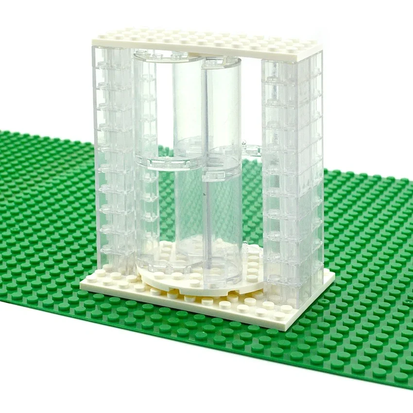 MOC City House Bricks Mall Hall Transparent Revolving Door Set DIY Building Blocks 60596 85941 30562 Creative Toys for Children