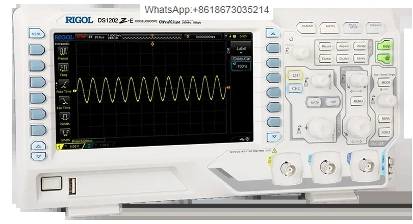 DS1202Z-E, dois canais, osciloscópio digital de 200 MHz