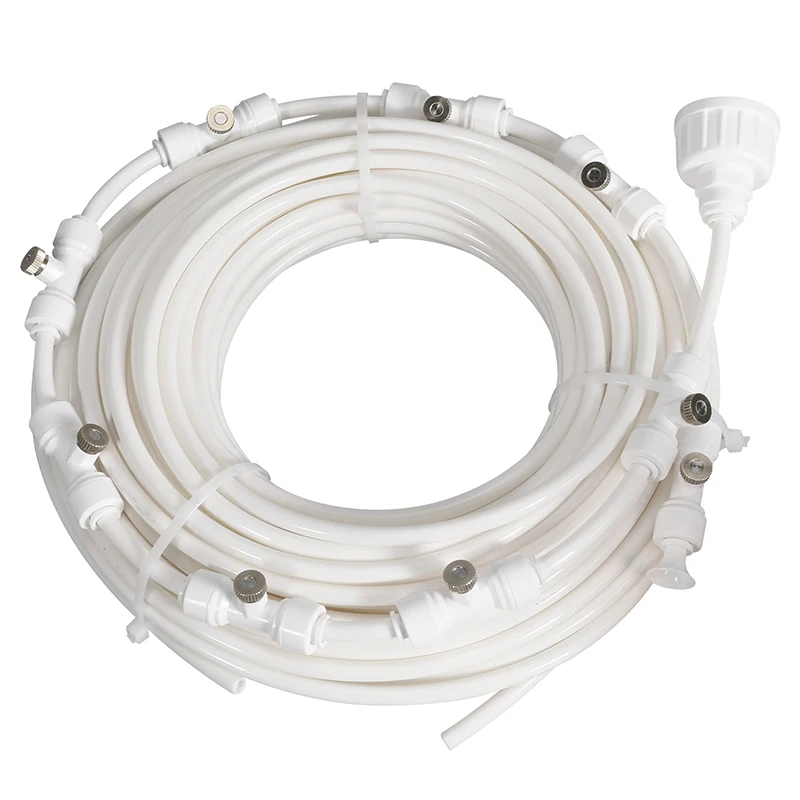 6m/8m/12m/15m/18m/23m Outdoor Spray Cooling Atomization Set Mist Garden Hose Spray Kit Fog Misting System Irrigation Sprinkler