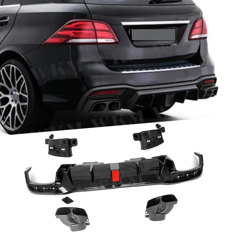 ABS Rear Bumper Lip Diffuser for Benz GLE GLS Class W166 X166 GLE 450 GLE63 AMG Sport SUV 2015 2016 2017 2018 Car Accessories