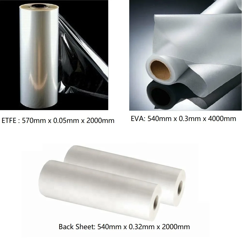 Semi Flexible Solar Panel Encapsulation Material ETFE Film+ EVA Film + Back Sheet Lamination Solar cell Panel Roll Package