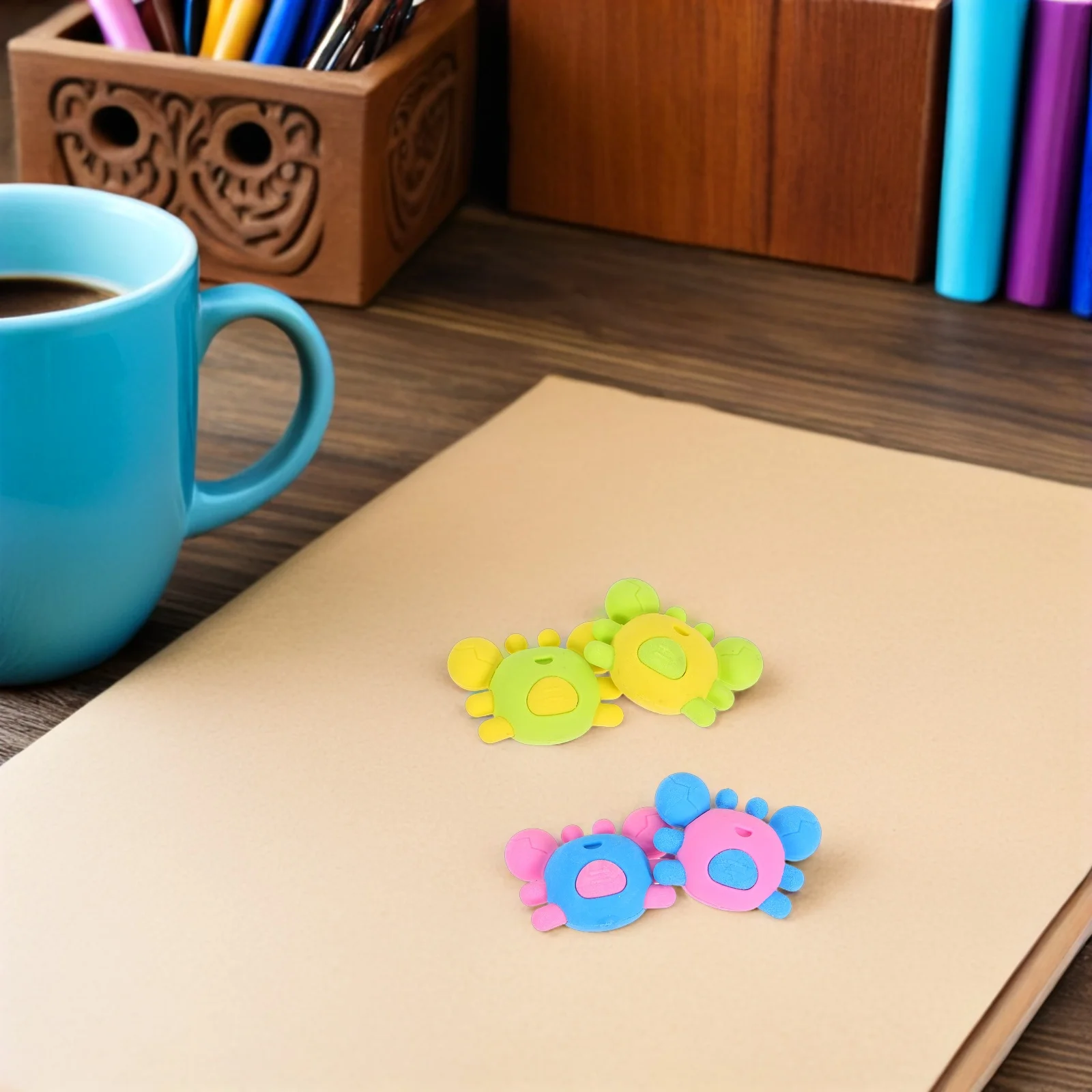 20 قطعة محايات بلاستيكية للأطفال تصميم حيوانات كرتونية للمدرسة والمكتب قطع فنية محايات صغيرة للوازم المدرسية #2