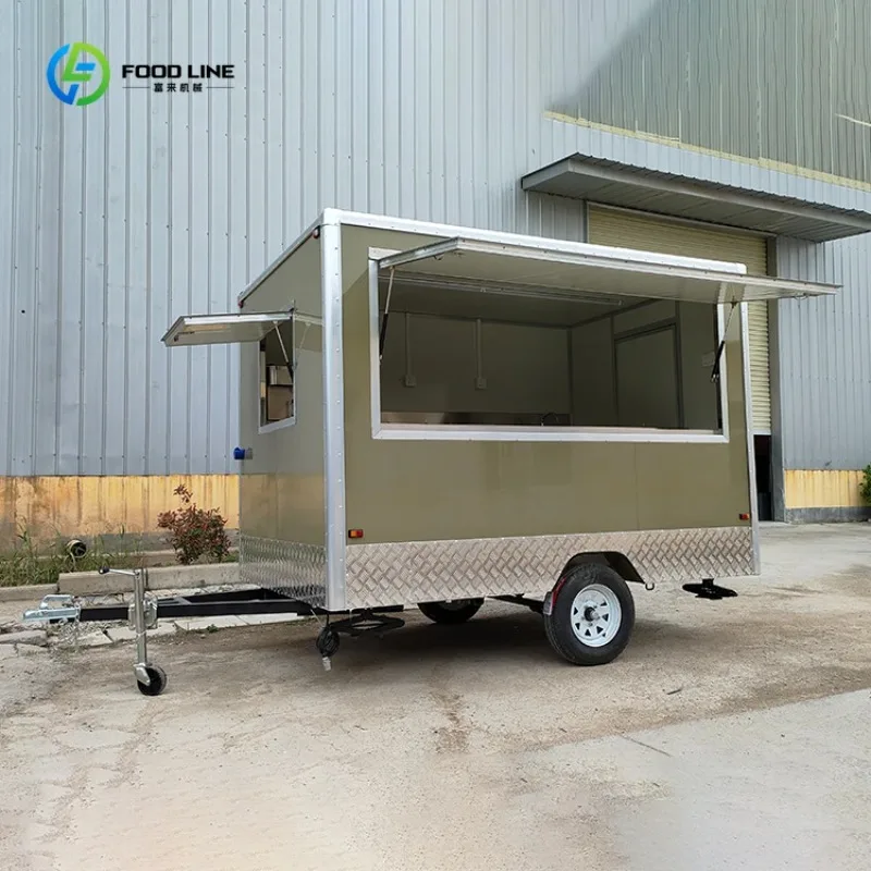Mobile Food Trailer Stainless Steel Concession Stand Commercial Outdoor Catering Cart for Sale Business Use Heavy Duty Durable