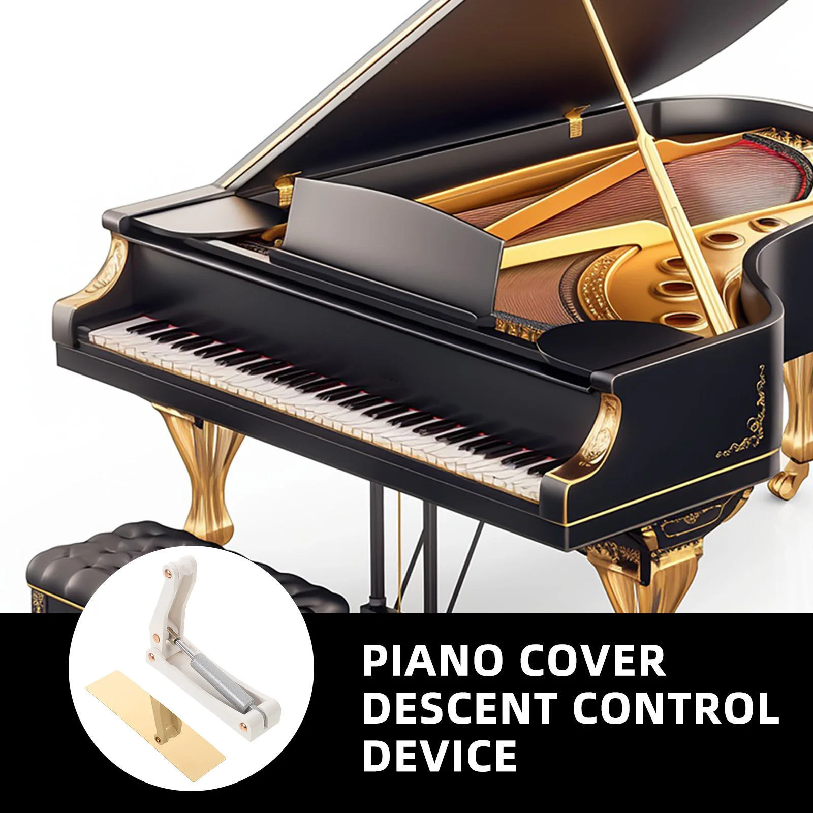 

Keyboards Piano Descender Fallboard Buffer Device Tool for Non-marking Cover Plate Hydraulic White Descent Slow Pressure