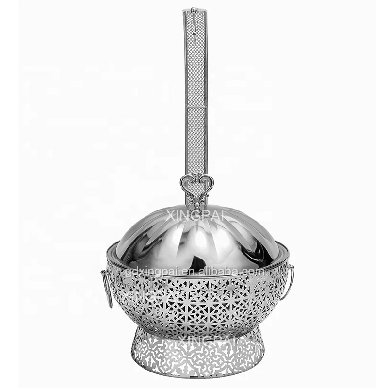 Factory Supplies Custom Logo Silver Stainless Steel Luxury Chafing Dish Food Warmer Set Buffet Stove With Hanging Cover