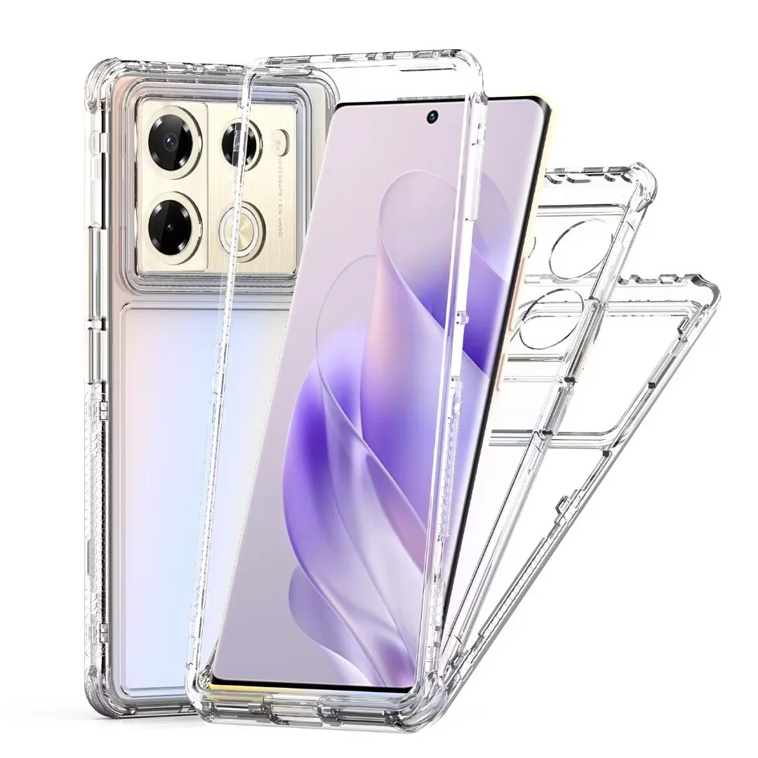 

Transparent cell phone case 3 in 1 For Infnix note GT 20pro/hot 50/zero 40 4G 5G Drop-proof shock-proof effective protection