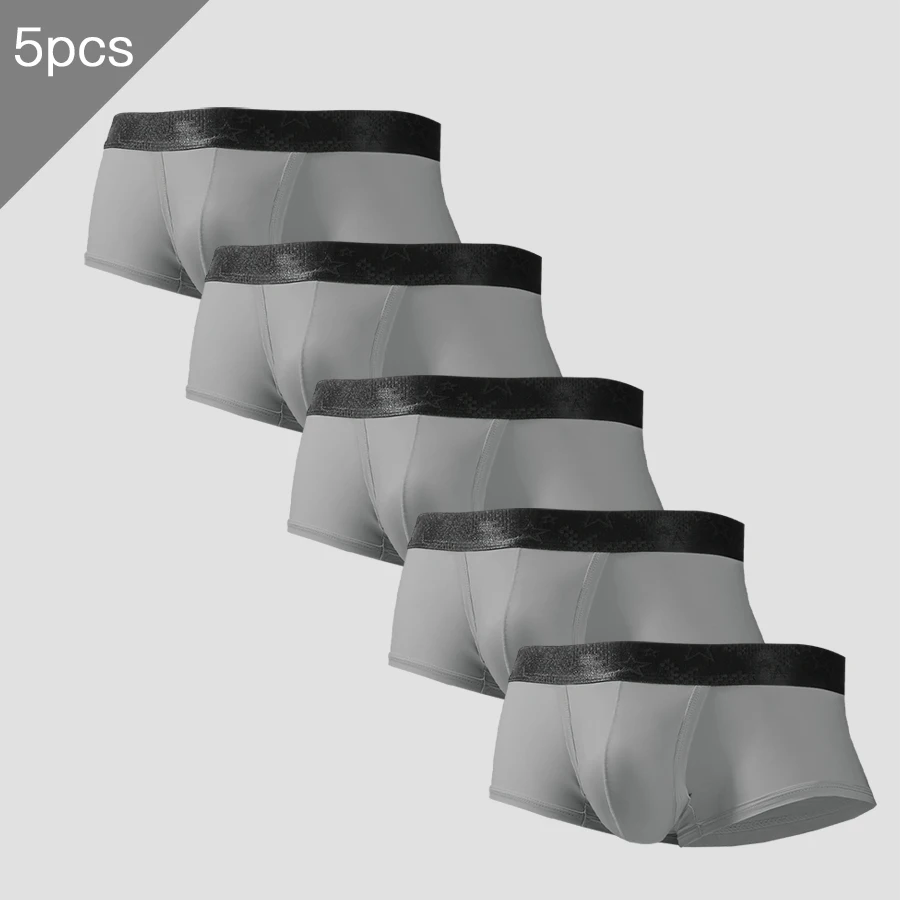 5 szt. Majtki męskie typu spermatic, z lodowego jedwabiu, letnie, cienkie, chłopięce, z dziurką na mosznę, rozdzielne, na żylaki, bokserki.