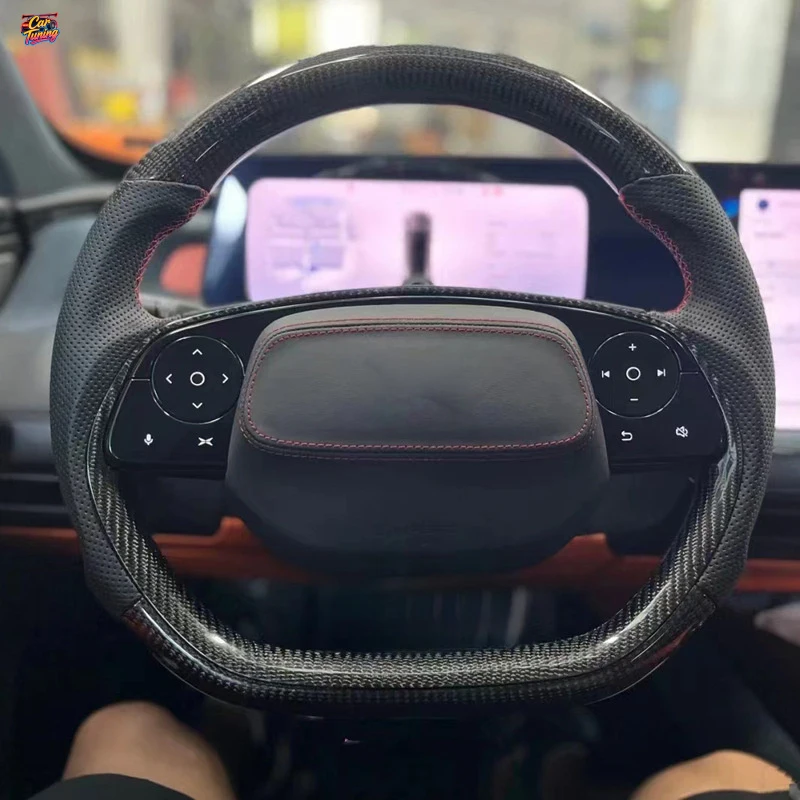 suitable for Xpeng P7 processing and modification  carbon fiber LED racing steering wheel