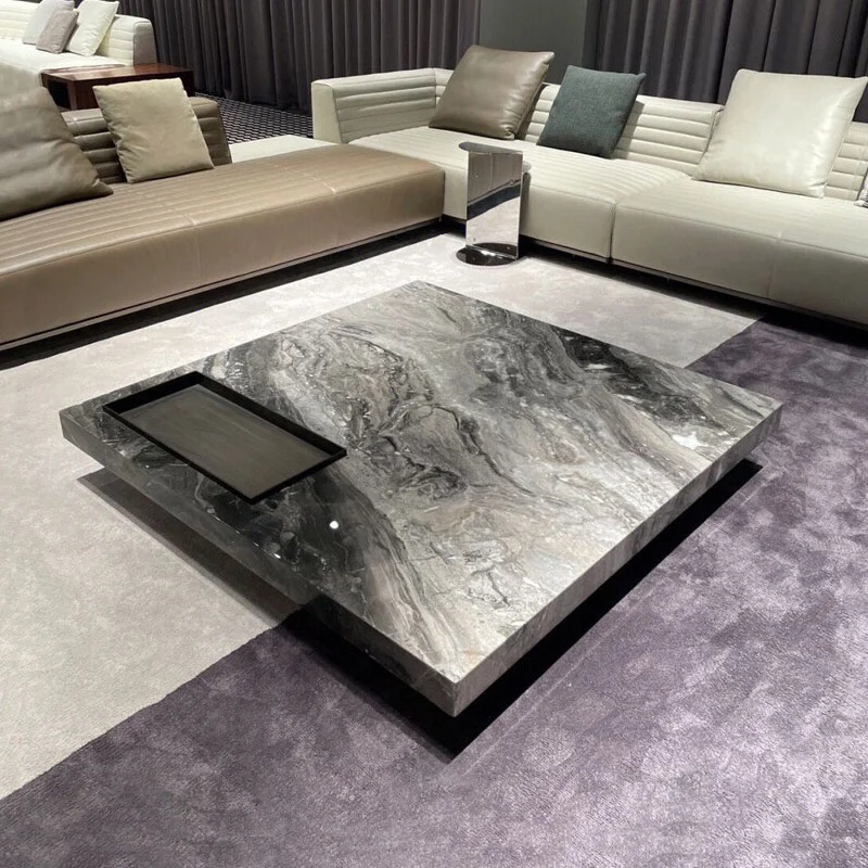 

Luxury Black Coffee Tables Modern Japanese Aesthetic Clear Coffee Table Simple Square Mesas De Centro Para Sala Room Furniture