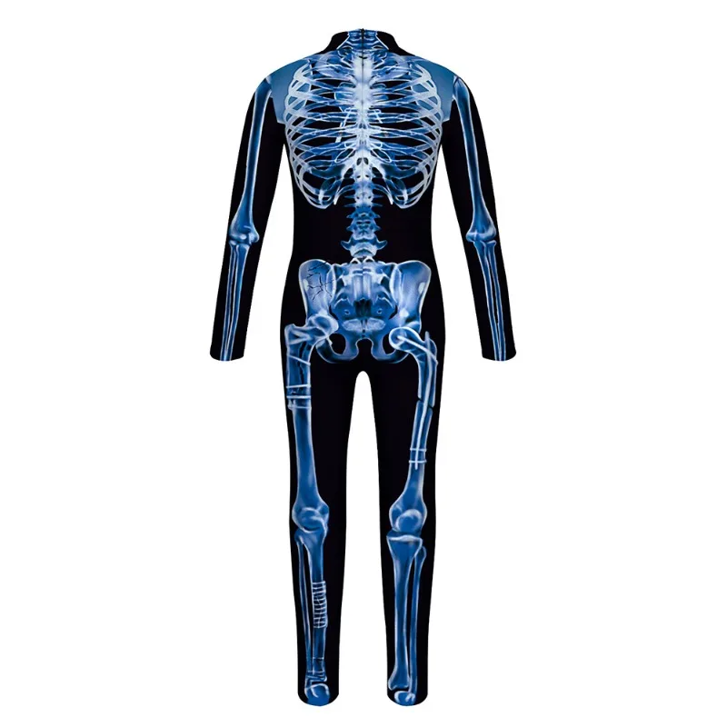 Kids Halloween Cosplay Scary Costume Zombies Skeleton Print Jumpsuit Boys Girls Zentai Suit Child Carnival Party Birthday Gifts