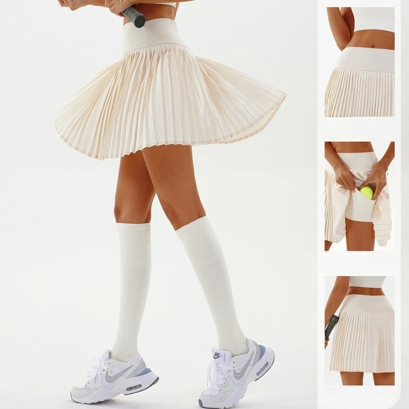 

Fashion Leisure Yoga Pleated Skirt Sports Skirt Anti-glare Badminton Golf Short Tennis Skirt Tennis Dresses Golf Skirt Women