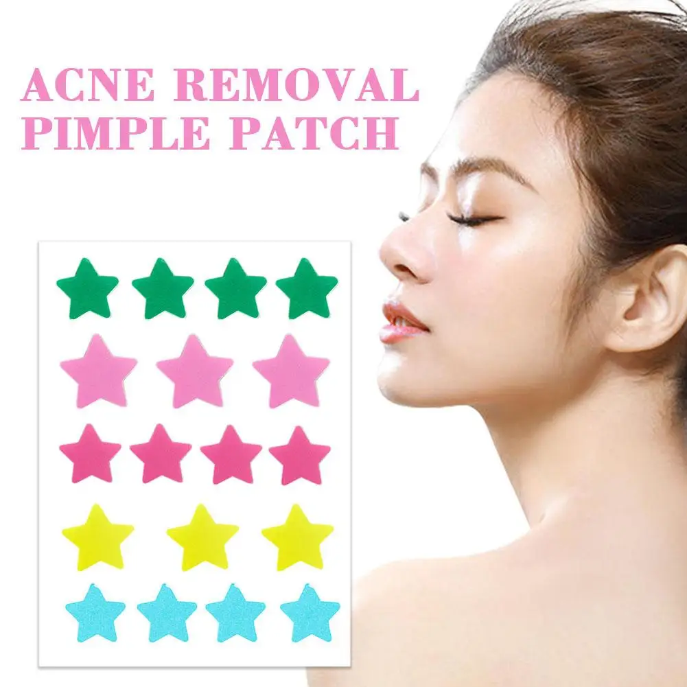 Star Shaped Invisible Acne Removal Sticker para Mulheres, Cuidados Com A Pele, Reparação Facial, Ferramentas De Beleza, Pimple Colorido, 18Pcs, 36Pcs