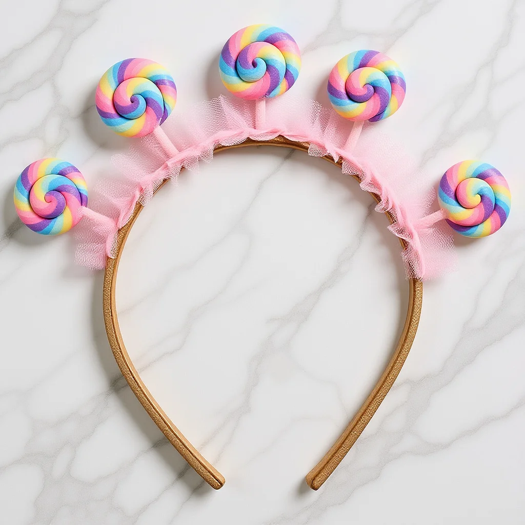 Candy Headband Kids Lollipop Hairband Flexible Plastic Hair Hoop for Birthday Party Adorable Children Hair Accessory
