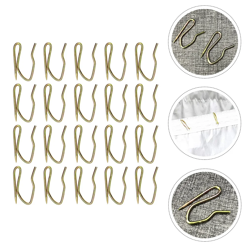 50 Pcs Curtain Hook Holder Pinch Pleat Hooks Closet for Wall Track Curtains Drapes Drapery Simple Tiebacks Hanger up