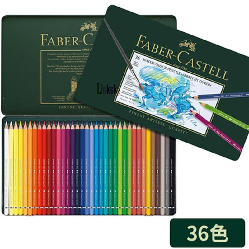 Lápis De Cor Aquarelável Faber Castell Albrecht Durer Estojo,36 color (117536),Estojo metalico com 36 cores,Art supplies