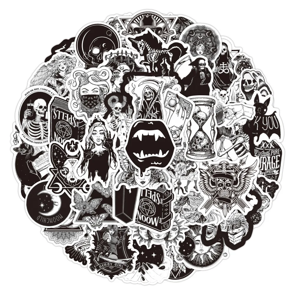 

50 шт. новый набор готических наклеек-темные эстетические наклейки для ноутбука, чехла для телефона и декора журнала BulingBulingStickers Store