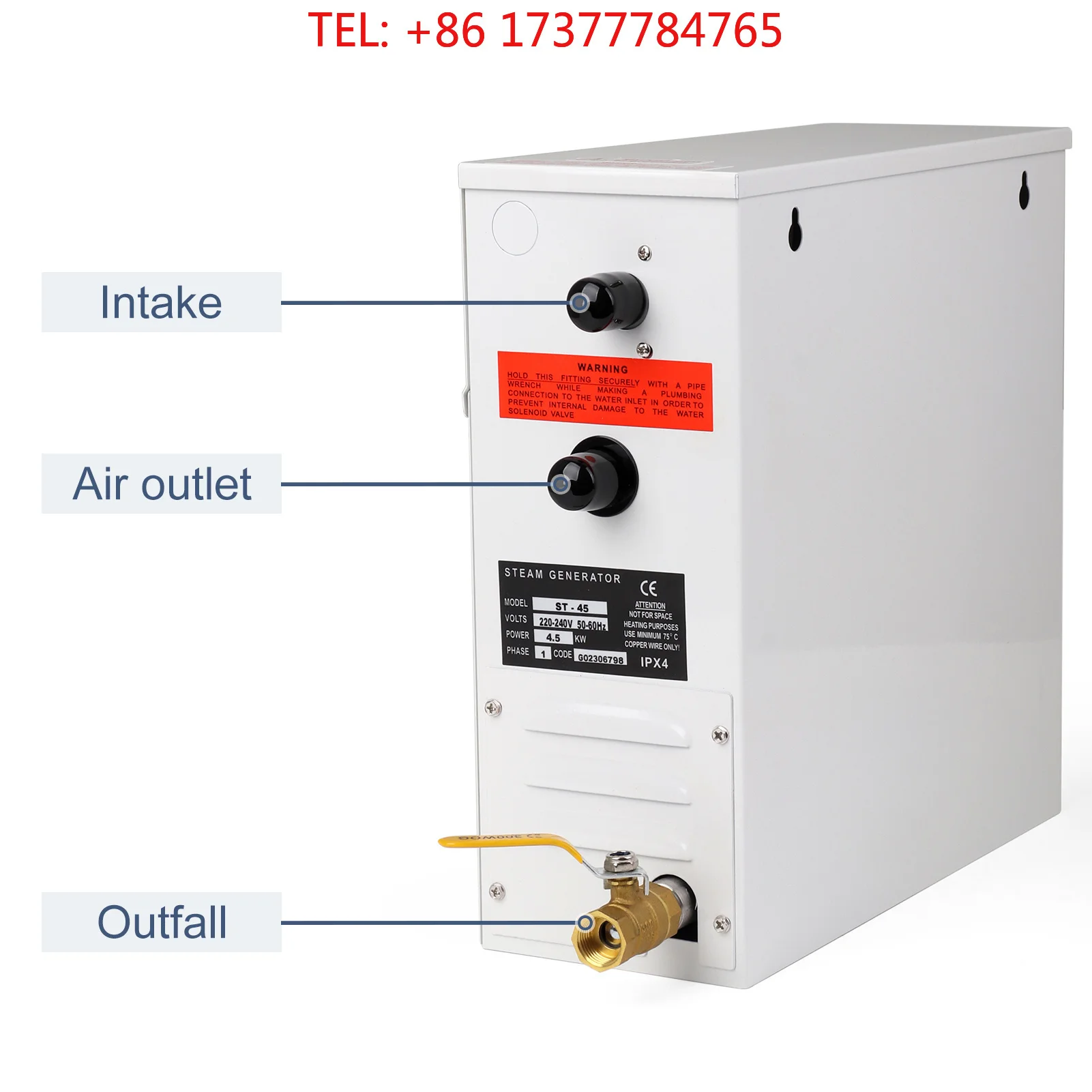 4.5 KW And Commercial Sauna Steam Generator Steam Room Equipment Boiler Digital Display With Light Sauna /380 V