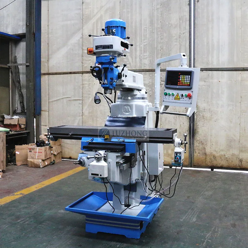 Luzhong X6325 R8 Spindle Automatic Large Worktable Dual Spindle Horizontal Axis Vertical Turret Milling Machine 220V Manual Mill