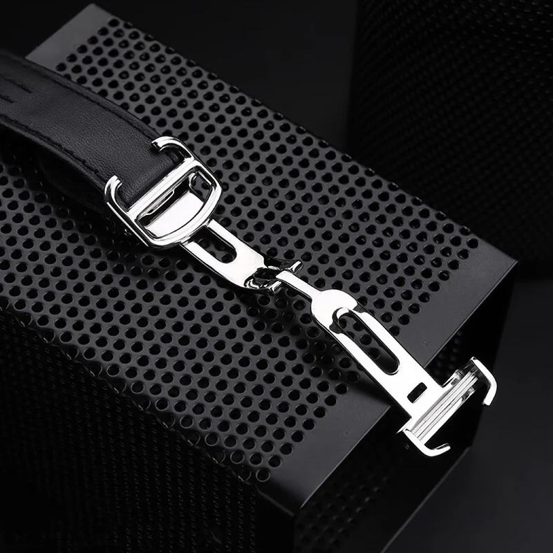 19mm Special Quick-Release Interface strap For Cartier Roadster Series W6206018 Men Lea-ther Folding Buckle Watch Band bracelet