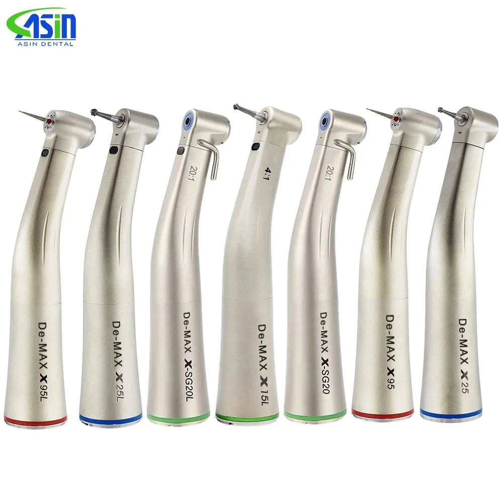 Dental 1:5 Increasing Red Rings Contra Angle Low Speed Handpiece With Optic Fiber X95L/X25L/X65L/Z95L fit NS* Dentista Tools