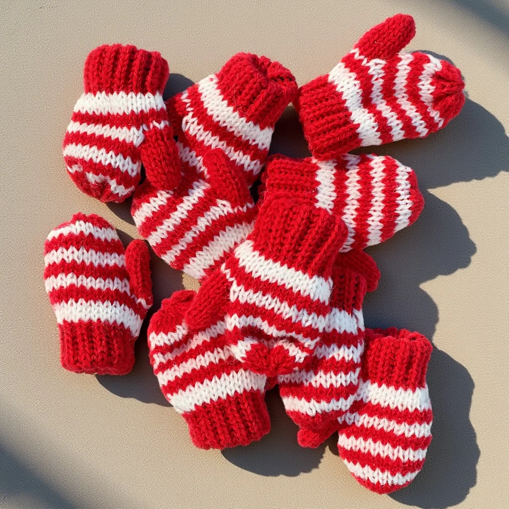 

10Pcs DIY Mini Yarn Gloves Decorative Knitting Crafts for Christmas Tree Mini Ornaments Warm Festive Decor