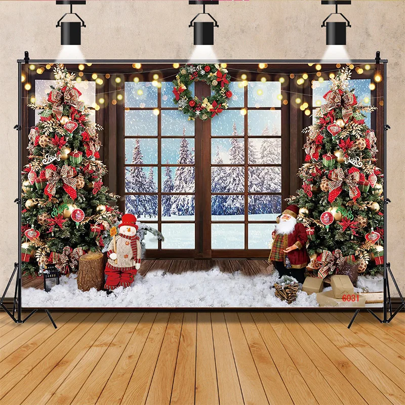 

SHENGYONGBAO Christmas Day Photography Backdrops Magic Xmas Eve Happy New Year Creath Fireplace Studio Background Props JD-12