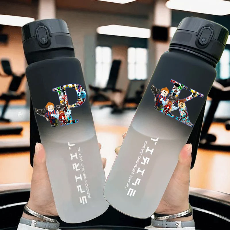 

800ML ROBLOX Large Capacity Sports Water Bottle Leak Proof Plastic Cup Drinking Outdoor Travel Portable Gym Fitness Jugs