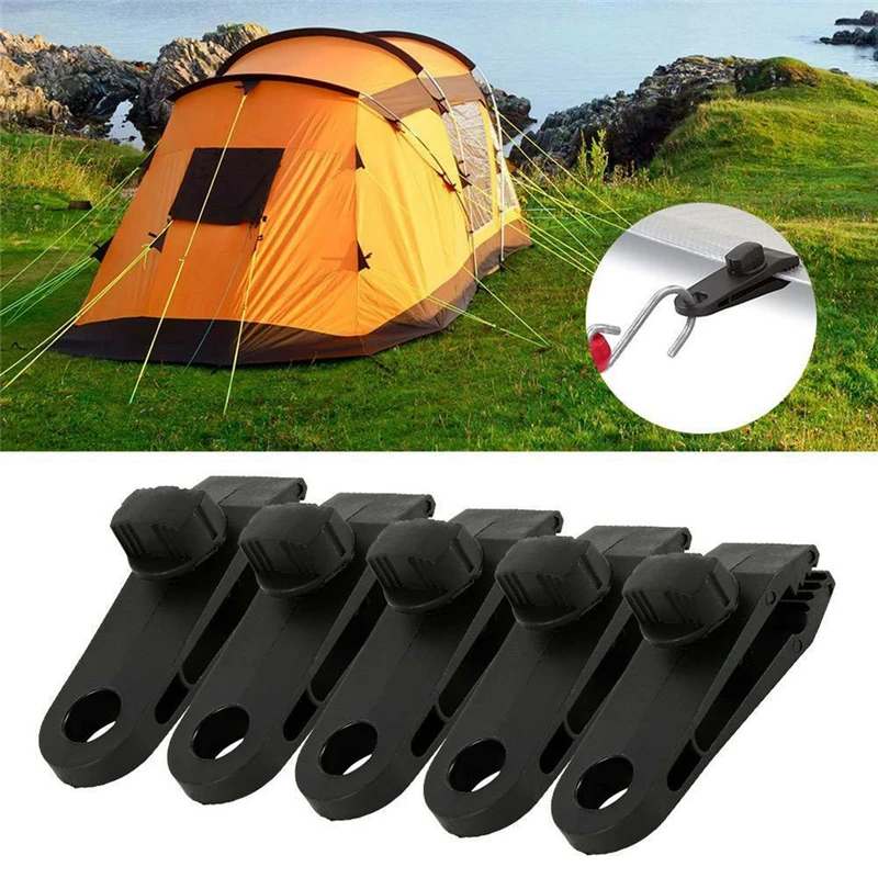 5Pair Tarp Clamp Awning Tent Canopy Clamp Clip Tarpaulin Clip Clamp Buckle Jaw Grip Camp Gripper Anchor Caravan Snap Canvas Tool