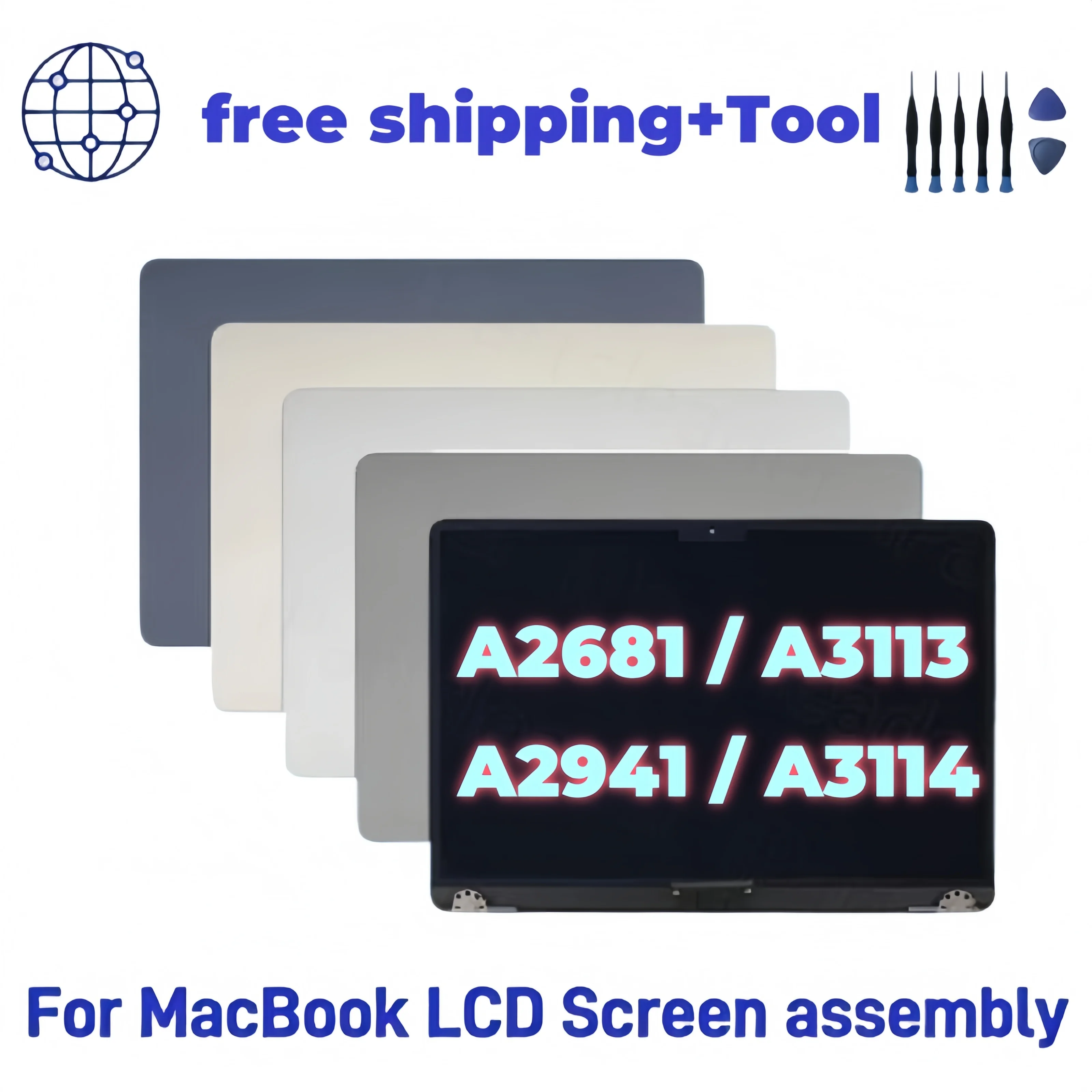 

Brand New LCD Display Screen For MacBook Air Retina 13inch A2681 A3113 A2941 A3114 LCD Screen Assembly Display Replacement