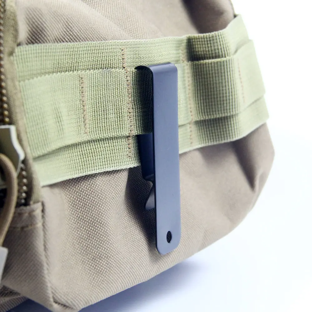 Clip de cinturón de 2 piezas/Metal, hebilla de abrazadera recubierta de color negro, gancho de resorte para funda Kydex, Funda de cuero, piezas de repuesto para manualidades