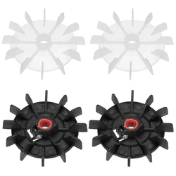 2Pcs Motor Fan Blade 116x14mm/120x15mm Round Shape Bore Black/White Engineering Plastic with 12 Vanes Cooling Motor Fan Vane