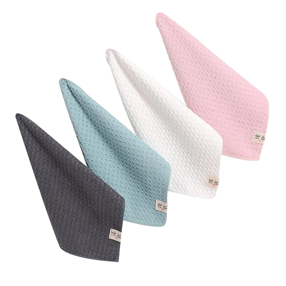 

4 pcs 1 Bag Quick-Drying Absorbent Washcloths Breathable Square Portable Face Cloths Delicate Shower Household Bath