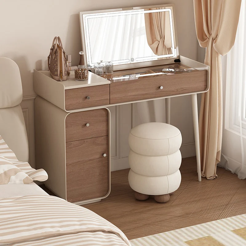 

Mirror Makeup Vanity Table Stool Organizer Storage Jewelry Cosmetics Dressing Table Modern Women Vestidores Trendy Furniture
