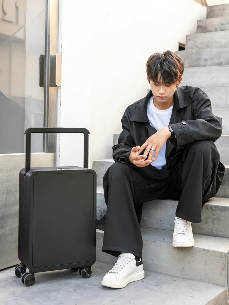 Luggage Travel Suitcases Draw-bar Box Front Opening Password Boarding Box 20 Inches Middle Wide Tie Rod Lightweight Trolley Box