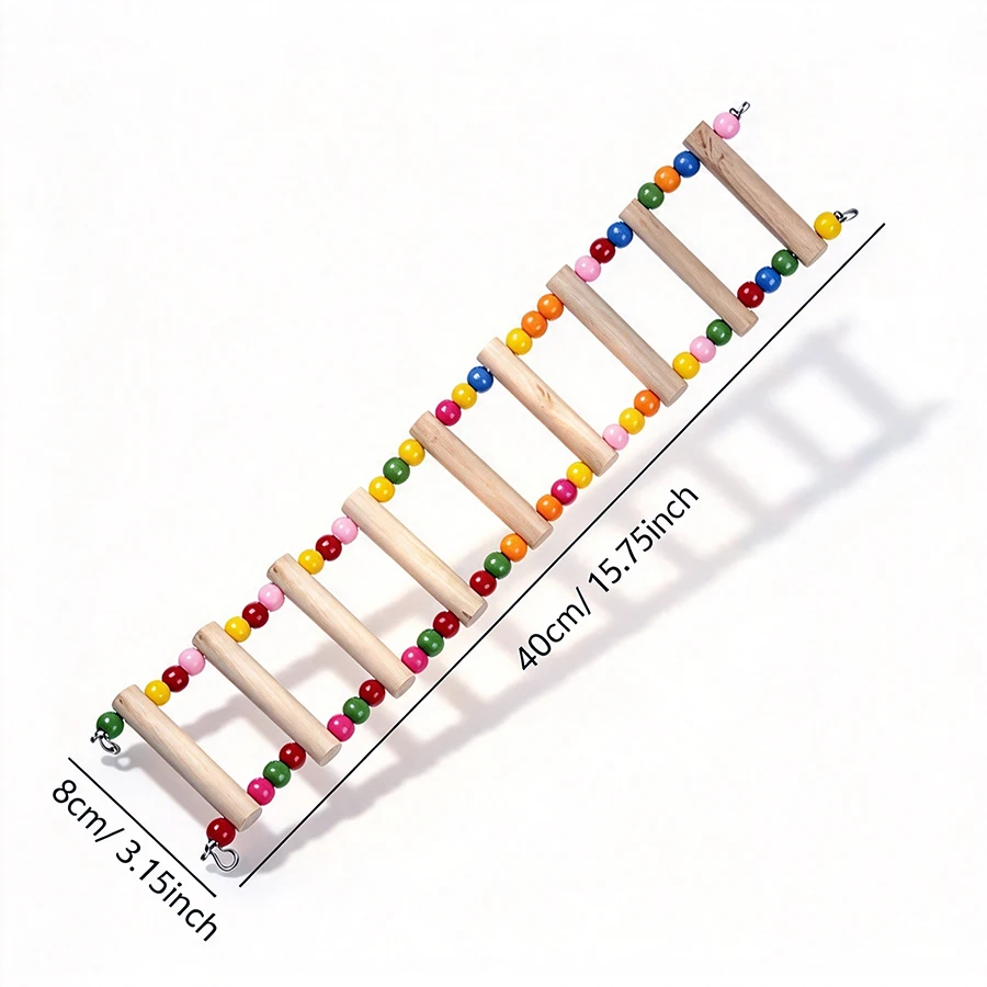 Parrot Wood Kletterleiter Kabelseil Vogelbiss-Gurt Seilzubehör für Wellensittiche, Kanarienvögel, Hamster Käfigspielzeug für den Heimgebrauch – Detail 6